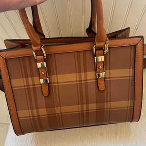 Beautiful plaid satchels style tote shoulder bag